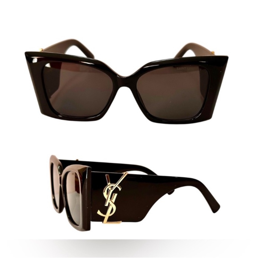 YSL - Yves Saint Laurent Black Cat-Eye Sunglasses! Everything Included